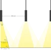 Loxone LED Pendulum Slim RGBW Tree Seitenansicht mit Aufbaumaßen