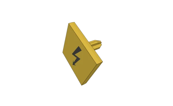 Warnschild mit Elektro-Blitzsymbol in 3D-Ansicht