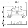 Phoenix Contact - Endhalter für Tragschiene Maßzeichnung