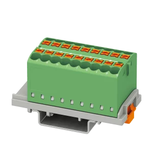 Phoenix-Contact - Verteilerblock Grün, 18 Anschlüsse 3D-Ansicht