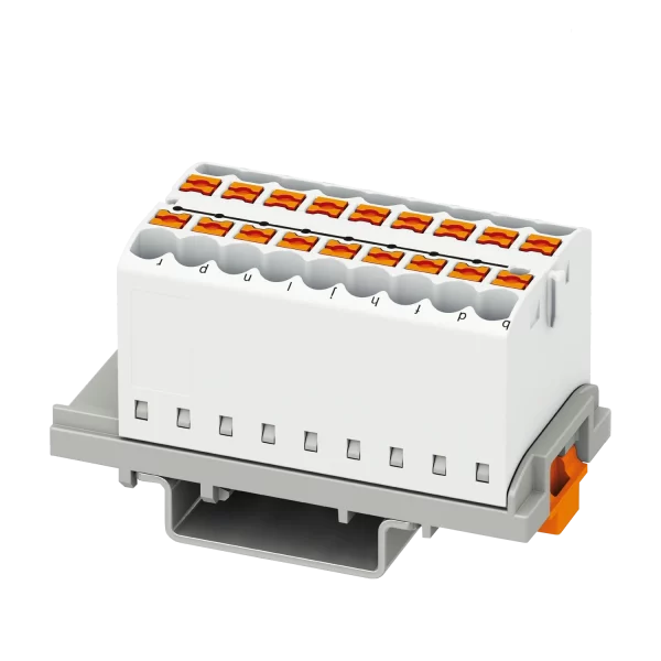 Phoenix-Contact - Verteilerblock Weiß, 18 Anschlüsse 3D-Ansicht