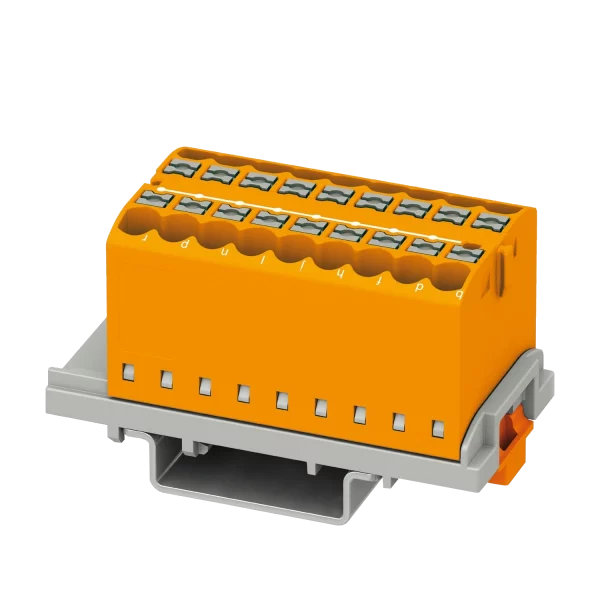 Phoenix-Contact - Verteilerblock Orange, 18 Anschlüsse 3D-Ansicht